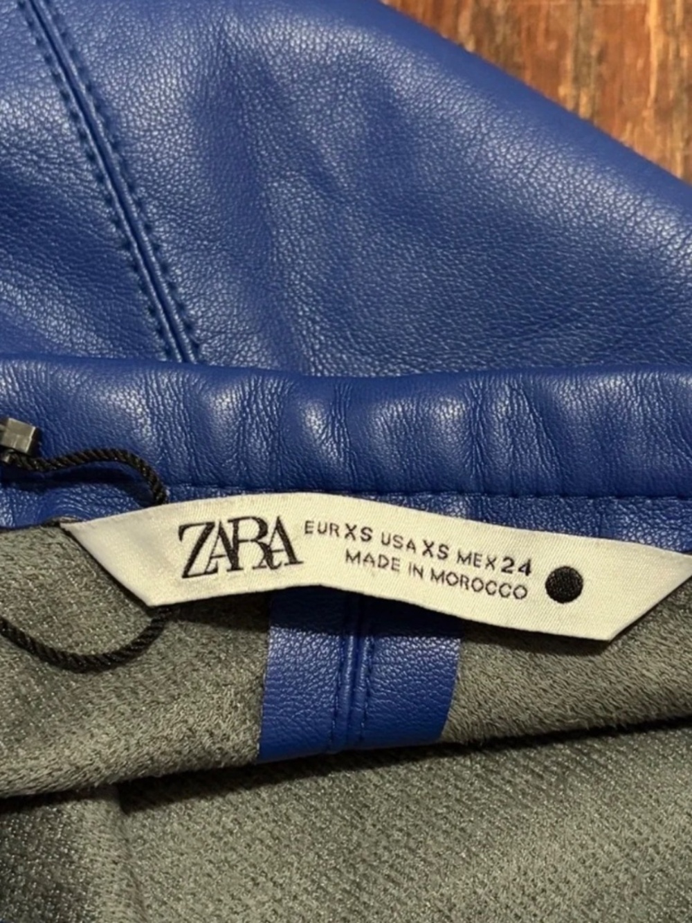Zara Royal Blue Faux Leather midi Skirt - Picture 7 of 7